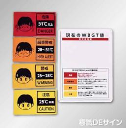 NT30SET　熱中症予防標識「現在のWBGT値表示」　鉄板製　600×450㎜