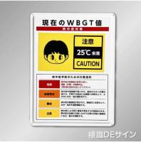 NT30SET　熱中症予防標識「現在のWBGT値表示」　鉄板製　600×450㎜