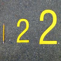 路面用数字　「7」　黄　　小サイズ　H200㎜