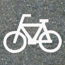 路面用文字　「自転車マーク」　白　　1文字サイズ　H700×W1000㎜