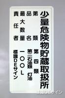 K104　鉄板製標識　「少量危険物取扱所+類別(責任者)」